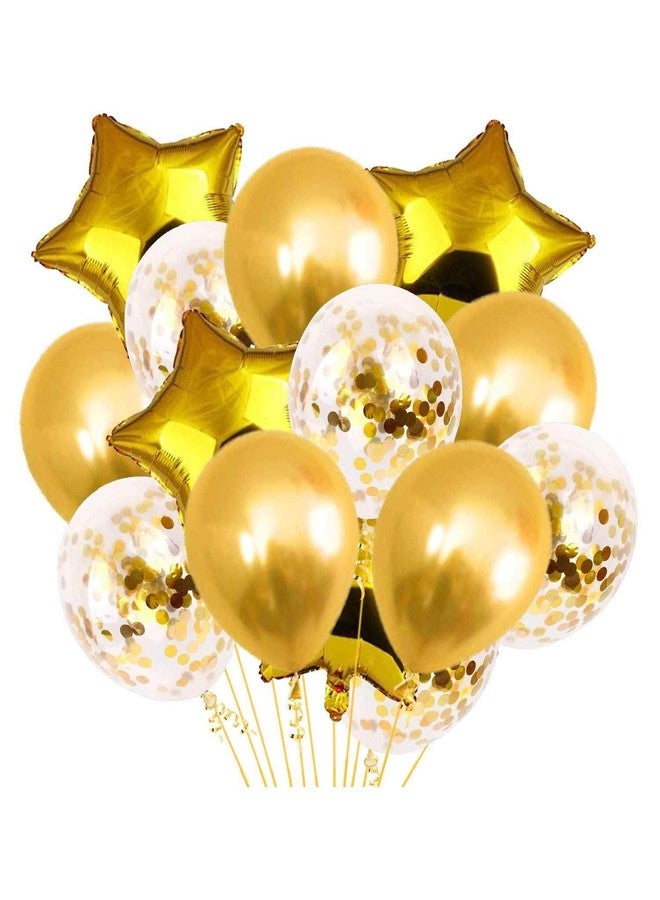 شورو مجموعة من 10 بالونات ذهبية لتزيين حفلات أعياد الميلاد والذكرى السنوية والمناسبات - Image 1